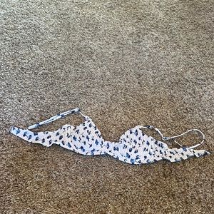 SHEIN small underwire blue and white floral bikini top.
